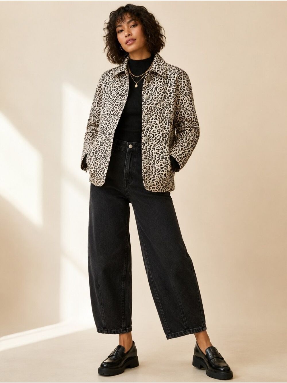 CHICO'S ANIMAL PRINT QUILTED LONG SLEEVE LIGHTWEIGHT JACKET COAT LIKE NEW XL - Picture 2 of 10
